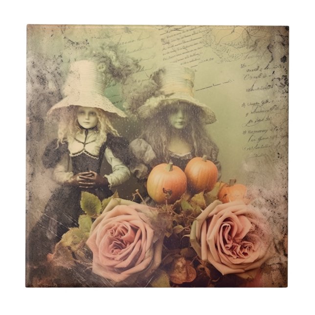 Vintage Halloween Witchcraft (1) Kakelplatta (Framsidan)