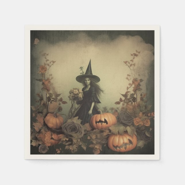 Vintage Halloween Witchcraft (3) Pappersservett (Framsidan)