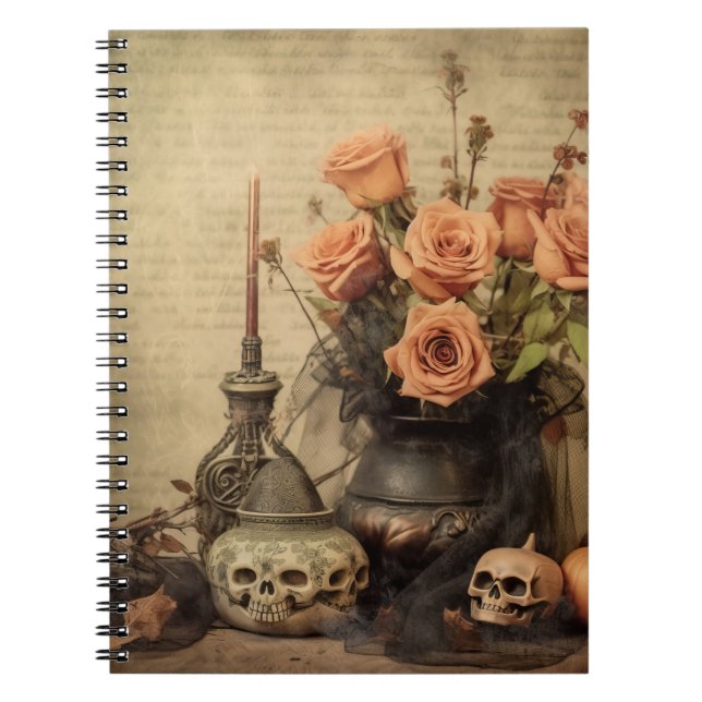 Vintage Halloween Witchcraft (4) Anteckningsbok (Framsidan)