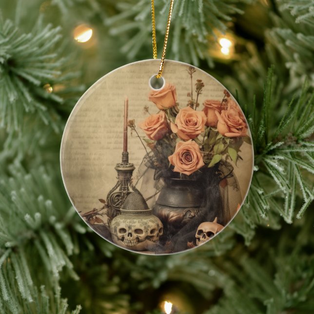 Vintage Halloween Witchcraft (4) Julgransprydnad Keramik (Träd)