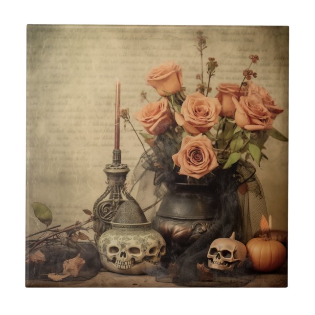 Vintage Halloween Witchcraft (4) Kakelplatta (Framsidan)