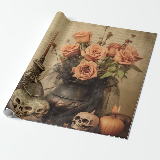 Vintage Halloween Witchcraft (4) Presentpapper (Utrullad)
