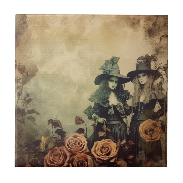 Vintage Halloween Witchcraft (7) Kakelplatta (Framsidan)