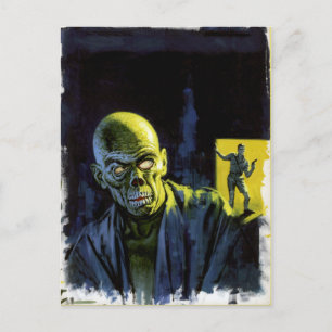 Vintage Halloween Zombie Monster Horror Vykort