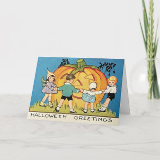 Vintage Halloweenkort med sagobokstema Kort