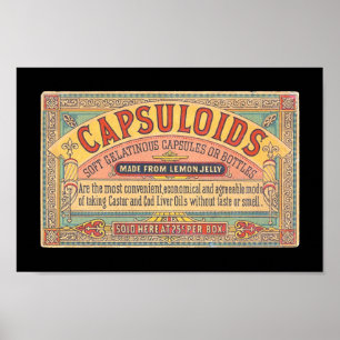 Vintage Hälsa och medicin: kapsuloider och Poster