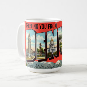 Vintage Hälsning du från Denver Colorado Travel Kaffemugg