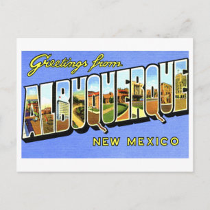 Vintage Hälsning från Albuquerque, New mexico Vykort