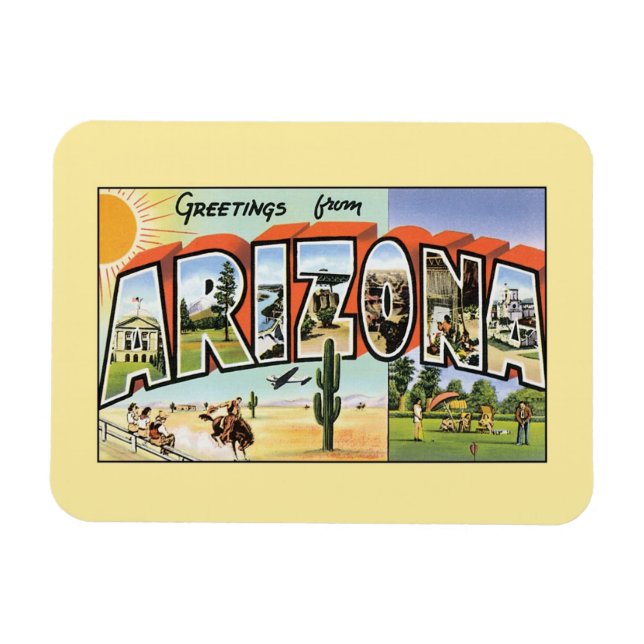 Vintage hälsning från Arizona Magnet (Horisontell)