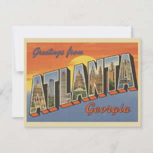 Vintage "Hälsning från Atlanta, Georgien" Vykort
