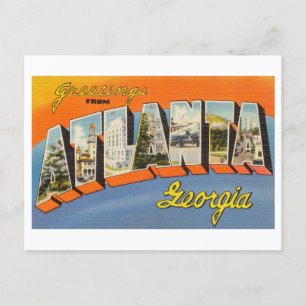 Vintage Hälsning från Atlanta, Georgien Vykort