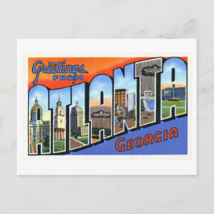 Vintage Hälsning från Atlanta, Georgien Vykort