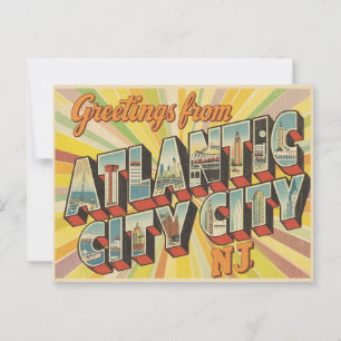 Vintage ’Hälsning från Atlantic City, NJ’ Vykort