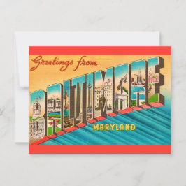 Vintage hälsning från Baltimore MD Vykort