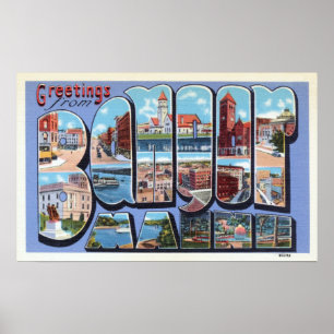 Vintage Hälsning från Bangor Maine Travel Poster