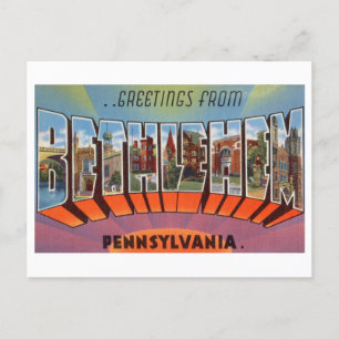 Vintage Hälsning från Betlehem, Pennsylvania Vykort