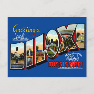 Vintage Hälsning från Biloxi, Mississippi Travel Vykort