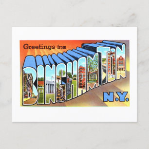Vintage Hälsning från Binghamton, New York, Vykort