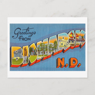 Vintage Hälsning från Bismarck, North Dakota Vykort