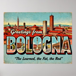 Vintage Hälsning från Bologna Poster