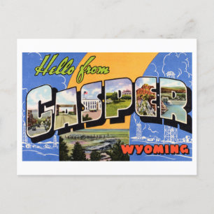 Vintage Hälsning från Casper, Wyoming Vykort