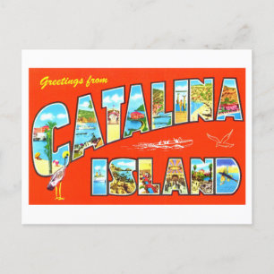Vintage Hälsning från Catalina-ön Vykort