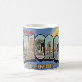 Vintage Hälsning från Chicago Kaffemugg