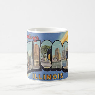 Vintage Hälsning från Chicago Kaffemugg
