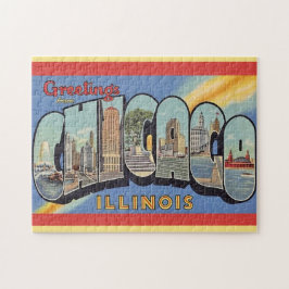 Vintage Hälsning från Chicago Pussel