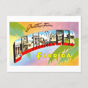Vintage Hälsning från Clearwater, Florida Vykort