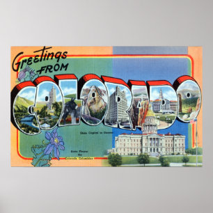 Vintage Hälsning från Colorado Travel Poster