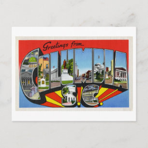 Vintage Hälsning från Columbia, South Carolina Vykort