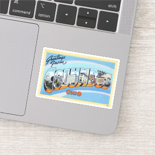 Vintage Hälsning från Columbus Ohio Sticker Klistermärken