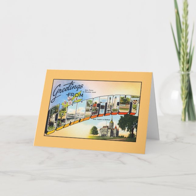 Vintage hälsning från Connecticut Kort (Framsida)