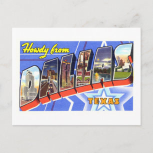 Vintage Hälsning från Dallas, Texas Vykort
