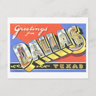 Vintage Hälsning från Dallas, Texas Vykort