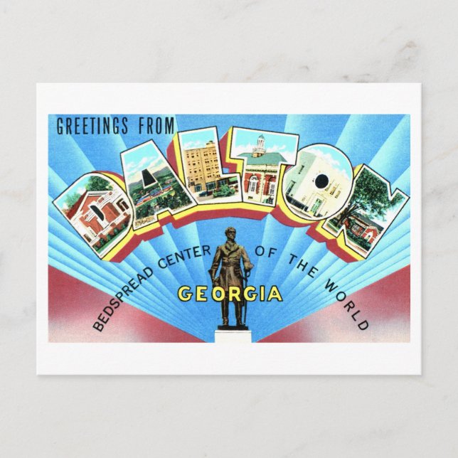 Vintage Hälsning från Dalton, Georgien, Vykort (Framsida)