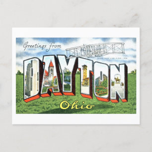Vintage Hälsning från Dayton, Ohio Vykort