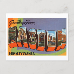 Vintage Hälsning från Easton, Pennsylvania Vykort