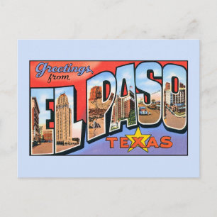 Vintage hälsning från El Paso Texas Vykort