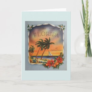 Vintage Hälsning från Florida-julkort Helgkort