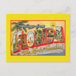 Vintage hälsning från Florida, land med solsken Vykort