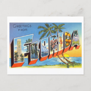 Vintage Hälsning från Florida Vykort