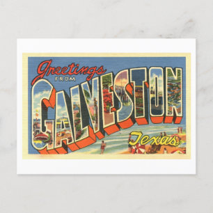 Vintage Hälsning från Galveston, Texas Vykort