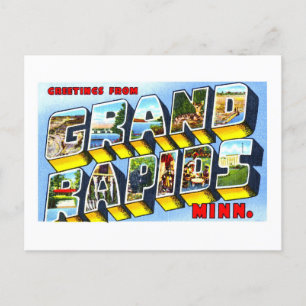 Vintage Hälsning från Grand Rapids i Minnesota. Vykort