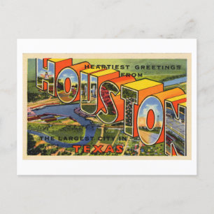 Vintage Hälsning från Houston, Texas Vykort