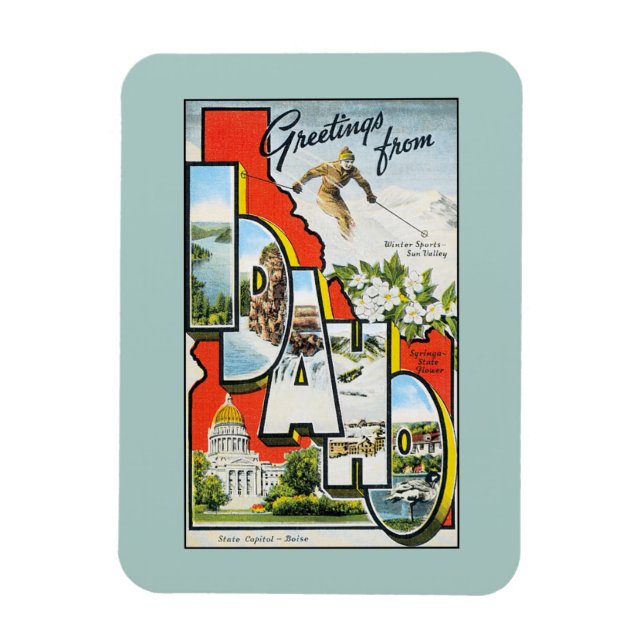 Vintage hälsning från Idaho Magnet (Vertikal)