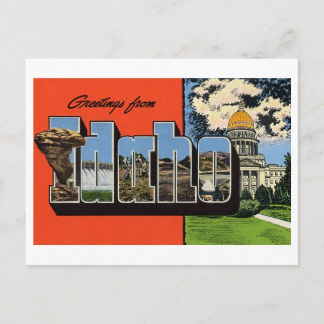 Vintage Hälsning från Idaho Vykort (Framsida)
