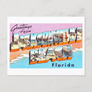 Vintage Hälsning från Jacksonville Beach, Florida Vykort