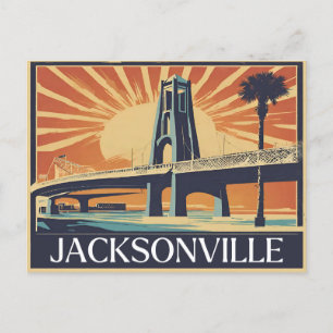 Vintage Hälsning från Jacksonville Classic Retro Vykort